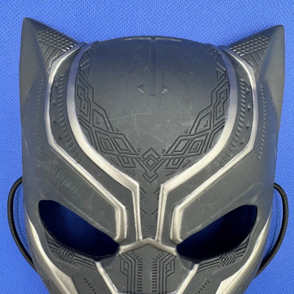 Hasbro Marvel Black Panther Mask Black Silver 2016 Toy Wakanda Comic Cosplay